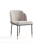 Manhattan Comfort Flor Modern Twill Weave Metal Dining Chair in Wheat