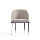 Manhattan Comfort Flor Modern Twill Weave Metal Dining Chair in Wheat