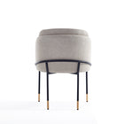 Manhattan Comfort Flor Modern Twill Weave Metal Dining Chair in Wheat