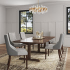 Manhattan Comfort Shubert Modern Vegan Leather and Velvet Dining Chair in Light Gray - Set of 2