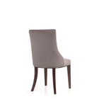 Manhattan Comfort Shubert Modern Vegan Leather and Velvet Dining Chair in Light Gray - Set of 2