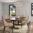 Manhattan Comfort Shubert Modern Vegan Leather and Velvet Dining Chair in Tan - Set of 2