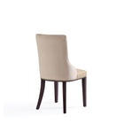 Manhattan Comfort Shubert Modern Vegan Leather and Velvet Dining Chair in Tan - Set of 2