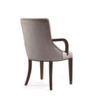 Manhattan Comfort Shubert Modern Vegan Leather and Velvet Wood Armchair in Light Gray