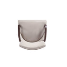 Manhattan Comfort Shubert Modern Vegan Leather and Velvet Wood Armchair in Light Gray