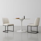Manhattan Comfort Serena Modern Vegan Leather Metal Dining Chair in Ivory