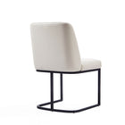 Manhattan Comfort Serena Modern Vegan Leather Metal Dining Chair in Ivory