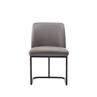Manhattan Comfort Serena Modern Vegan Leather Metal Dining Chair in Taupe