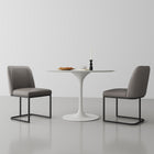 Manhattan Comfort Serena Modern Vegan Leather Metal Dining Chair in Taupe