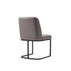 Manhattan Comfort Serena Modern Vegan Leather Metal Dining Chair in Taupe