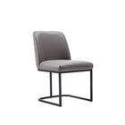 Manhattan Comfort Serena Modern Vegan Leather Metal Dining Chair in Taupe