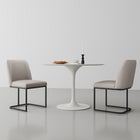 Manhattan Comfort Serena Modern Vegan Leather Metal Dining Chair in Light Gray