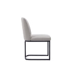 Manhattan Comfort Serena Modern Vegan Leather Metal Dining Chair in Light Gray