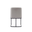 Manhattan Comfort Serena Modern Vegan Leather Metal Dining Chair in Light Gray