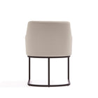 Manhattan Comfort Serena Modern Vegan Leather Metal Armchair in Ivory