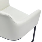 Manhattan Comfort Serena Modern Vegan Leather Metal Armchair in Ivory