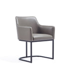 Manhattan Comfort Serena Modern Vegan Leather Metal Armchair in Taupe