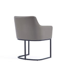 Manhattan Comfort Serena Modern Vegan Leather Metal Armchair in Taupe