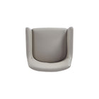 Manhattan Comfort Serena Modern Vegan Leather Metal Armchair in Light Gray