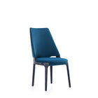 Manhattan Comfort Kara Modern Wood Upholstered Dining Chair in Blue - Set of 2 - DC057-BL