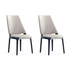 Manhattan Comfort Kara Modern Wood Upholstered Dining Chair in Light Gray - Set of 2
