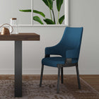 Manhattan Comfort Kara Modern Wood Upholstered Dining Chair in Blue