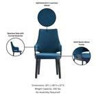 Manhattan Comfort Kara Modern Wood Upholstered Dining Chair in Blue