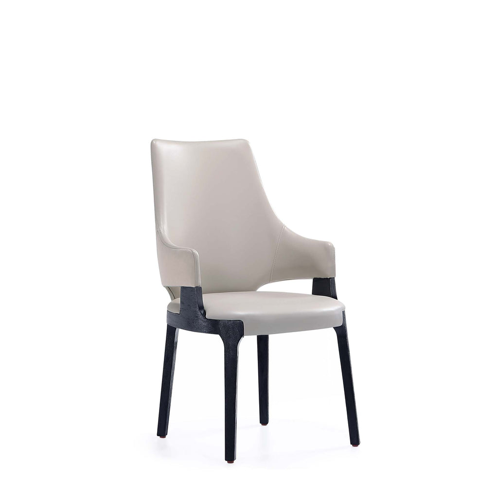 Manhattan Comfort Kara Modern Wood Upholstered Dining Chair in Light Gray