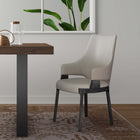 Manhattan Comfort Kara Modern Wood Upholstered Dining Chair in Light Gray