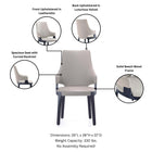 Manhattan Comfort Kara Modern Wood Upholstered Dining Chair in Light Gray