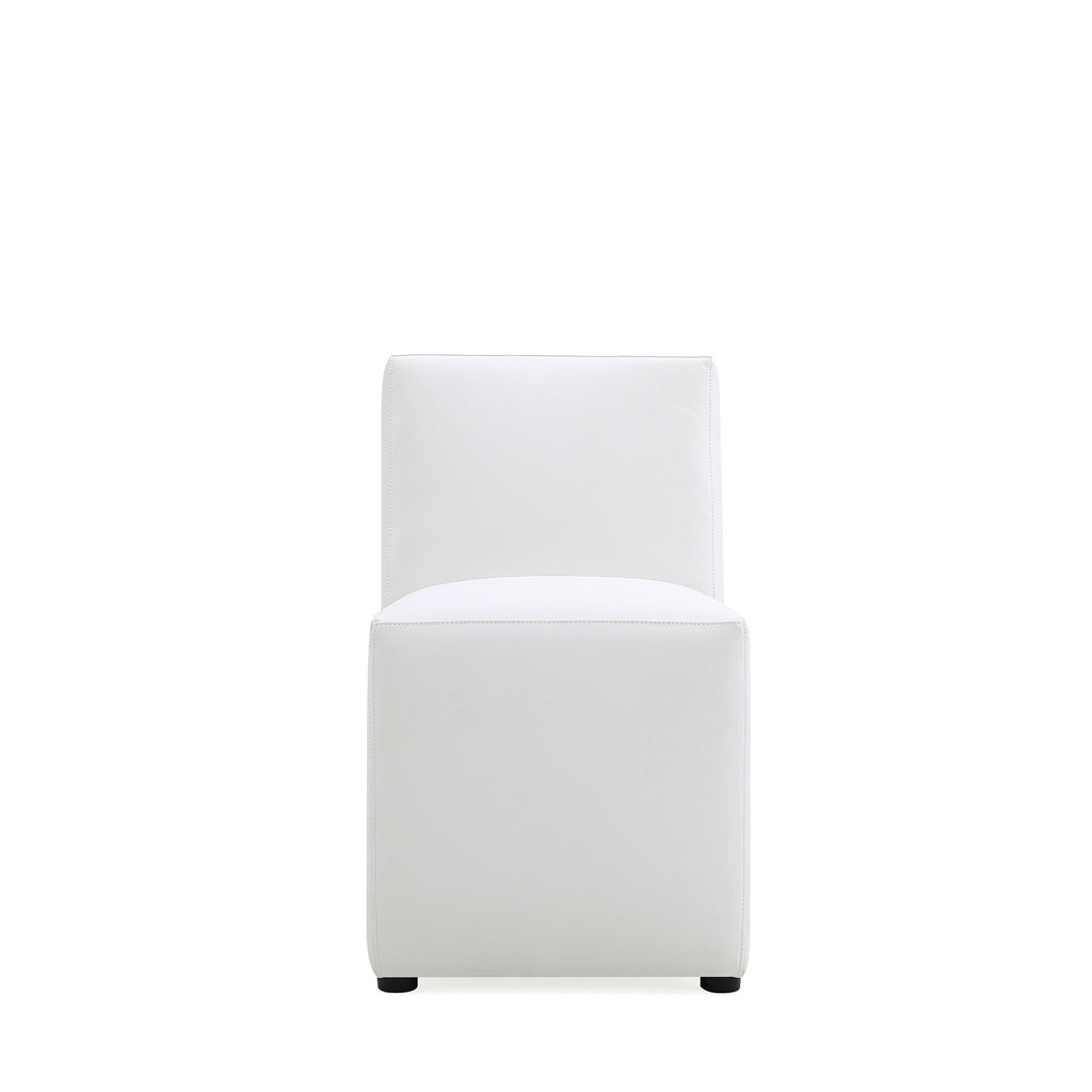 Manhattan Comfort Anna Square Modern Vegan Leather Dining Chair in White