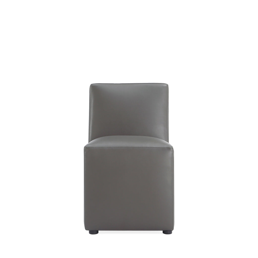 Manhattan Comfort Anna Square Modern Vegan Leather Dining Chair in Graphite