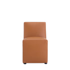 Manhattan Comfort Anna Square Modern Vegan Leather Dining Chair in Saddle Brown