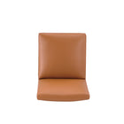 Manhattan Comfort Anna Square Modern Vegan Leather Dining Chair in Saddle Brown
