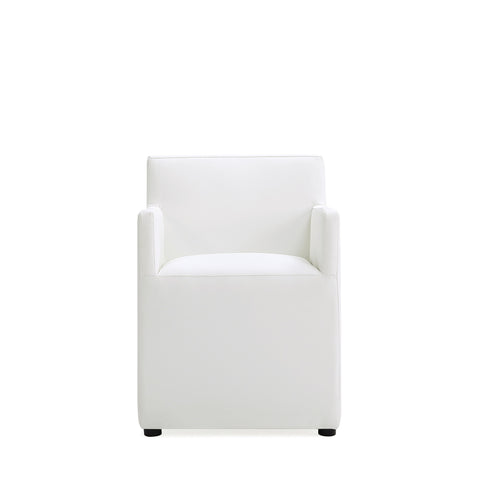 Manhattan Comfort Anna Square Modern Vegan Leather Armchair in White
