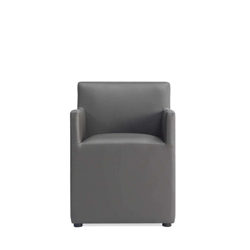 Manhattan Comfort Anna Square Modern Vegan Leather Armchair in Graphite