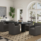 Manhattan Comfort Anna Square Modern Vegan Leather Armchair in Graphite