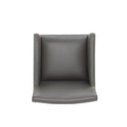 Manhattan Comfort Anna Square Modern Vegan Leather Armchair in Graphite