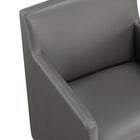Manhattan Comfort Anna Square Modern Vegan Leather Armchair in Graphite