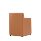 Manhattan Comfort Anna Square Modern Vegan Leather Armchair in Saddle Brown