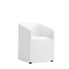 Manhattan Comfort Anna Round Modern Vegan Leather Armchair in White