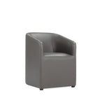 Manhattan Comfort Anna Round Modern Vegan Leather Armchair in Graphite