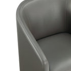 Manhattan Comfort Anna Round Modern Vegan Leather Armchair in Graphite