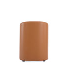 Manhattan Comfort Anna Round Modern Vegan Leather Armchair in Saddle Brown