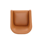 Manhattan Comfort Anna Round Modern Vegan Leather Armchair in Saddle Brown