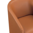 Manhattan Comfort Anna Round Modern Vegan Leather Armchair in Saddle Brown