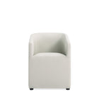 Manhattan Comfort Anna Round Modern Vegan Leather Armchair in Stone Gray