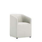 Manhattan Comfort Anna Round Modern Vegan Leather Armchair in Stone Gray