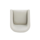 Manhattan Comfort Anna Round Modern Vegan Leather Armchair in Stone Gray