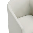 Manhattan Comfort Anna Round Modern Vegan Leather Armchair in Stone Gray